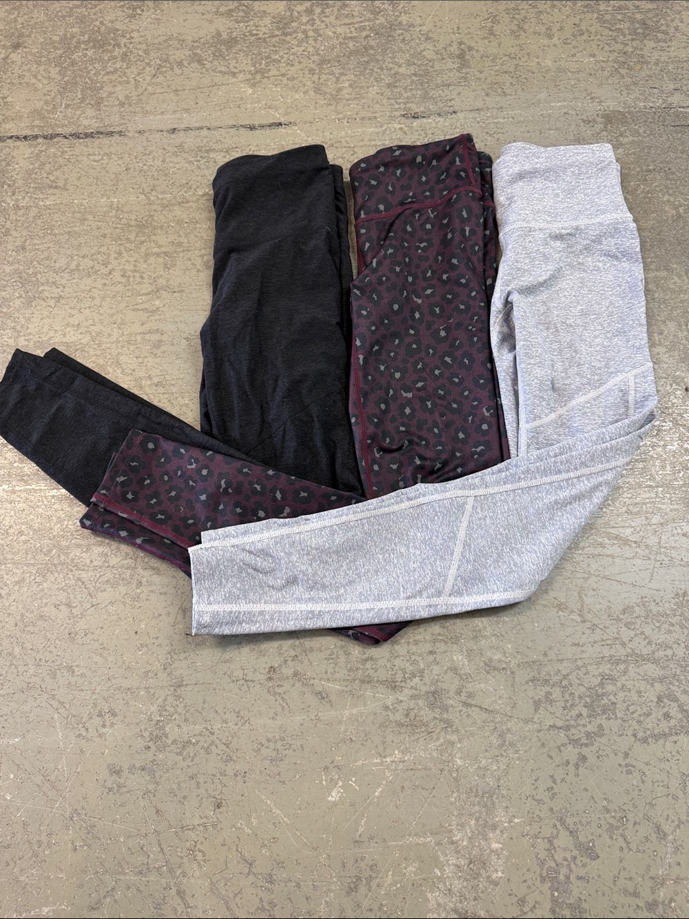 JoyLab Leggings in Black, Burgundy Leopard & Light Gray